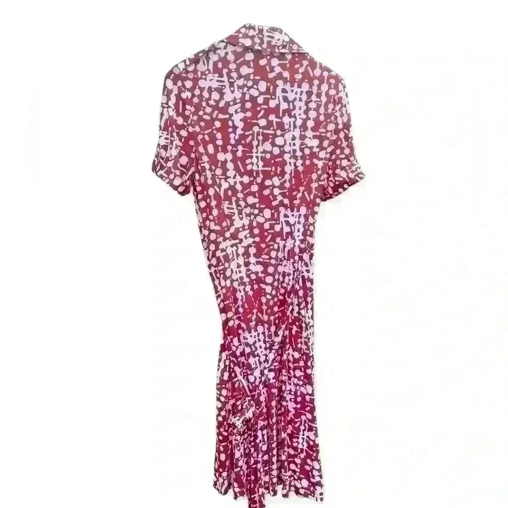 Etcetera Classic Faux Wrap Dress, EUC, Size 10 Orange & White